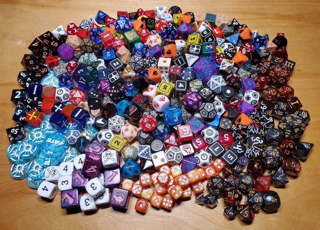 Large collection of TTRPG dice