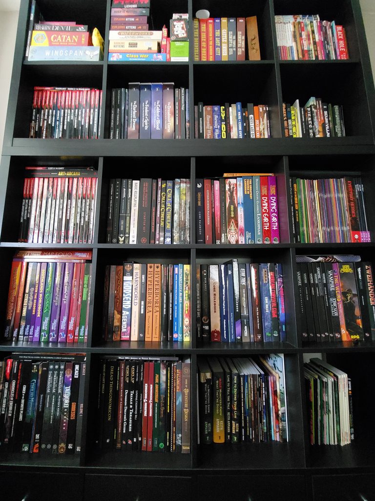Collection of TTRPG books